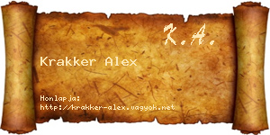 Krakker Alex névjegykártya