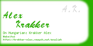 alex krakker business card